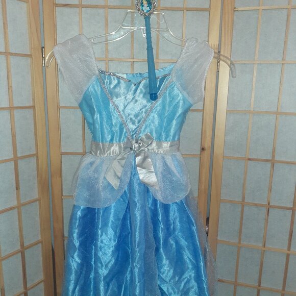 JUST PLAY CINDERELLA HALLOWEEN COSTUME DRESS UP DRESS & WAND-GIRLS SIZE 4-6X - Picture 2 of 5